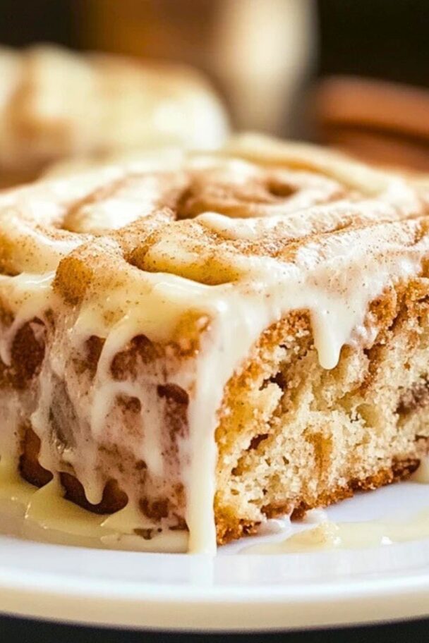 Cinnamon Roll Poke Cake