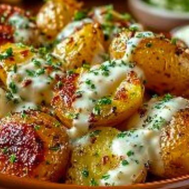 Creamy Garlic Baby Potatoes