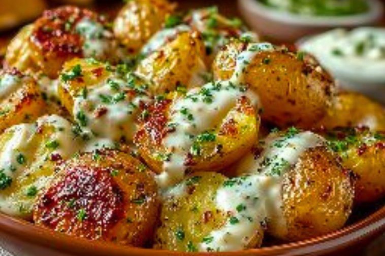 Creamy Garlic Baby Potatoes