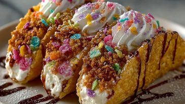 Fruity Pebbles Cheesecake Tacos