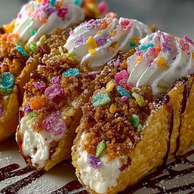 Fruity Pebbles Cheesecake Tacos