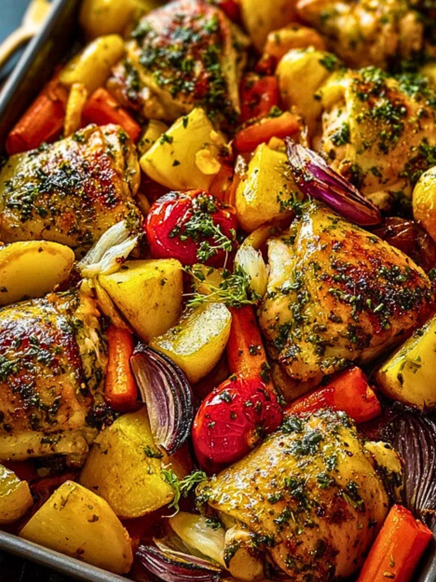 Insanely Good One-Pan Herb Chicken & Roasted Veggie Bake