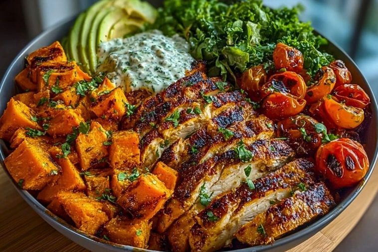 Loaded Grilled Chicken & Sweet Potato Power Bowl