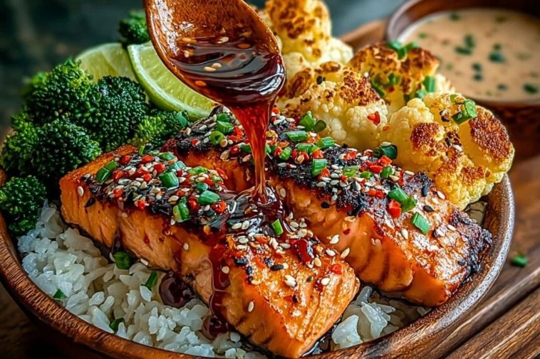 Sriracha Honey Salmon Bowls