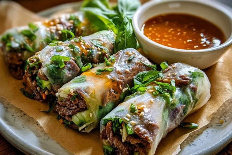 Thai Basil Beef Rolls