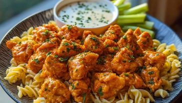 Ultimate Buffalo Garlic Chicken Bites Recipe with Ranch Cajun Alfredo Twisted Pasta