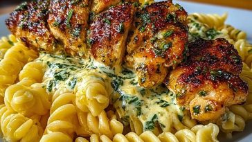 Ultimate Creamy Garlic Parmesan Chicken Recipe with Cheesy Twisted Pasta