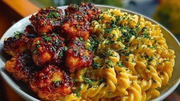 Ultimate Garlic Butter Chicken Bites Recipe with Spicy Cajun Alfredo Twisted Pasta