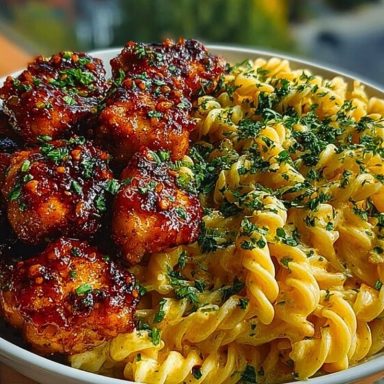 Ultimate Garlic Butter Chicken Bites Recipe with Spicy Cajun Alfredo Twisted Pasta