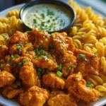 Buffalo Garlic Chicken Bites & Ranch Cajun Alfredo Twisted Pasta
