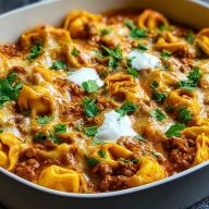 Cheesy Beef Enchilada Tortellini