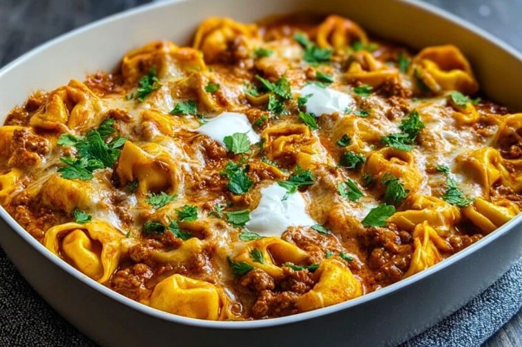 Cheesy Beef Enchilada Tortellini