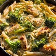 Creamy Chicken Broccoli Alfredo Pasta