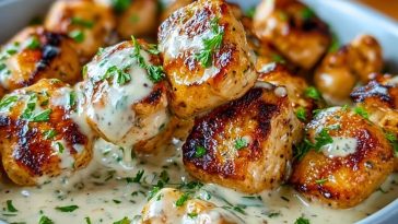 Creamy Garlic Sauce with Grilled Chicken Bites