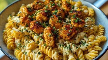 Creamy Jalapeño Garlic Chicken Bites with Twisted Cheddar Cajun Pasta