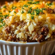 French Onion Ground Beef and Rice Casserole 1