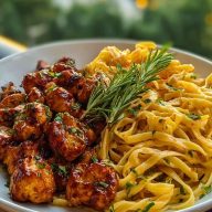 Garlic Butter Chicken Bites & Spicy Cajun Alfredo Twisted Pasta 1
