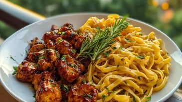 Garlic Butter Chicken Bites & Spicy Cajun Alfredo Twisted Pasta 1