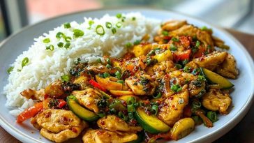 Garlic Chicken Stir-Fry with Rice