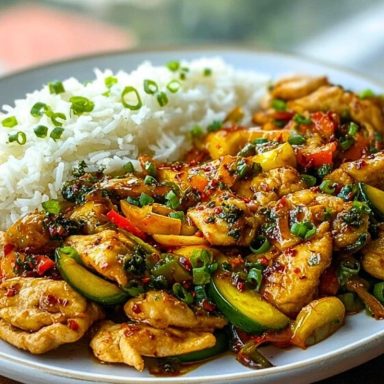 Garlic Chicken Stir-Fry with Rice
