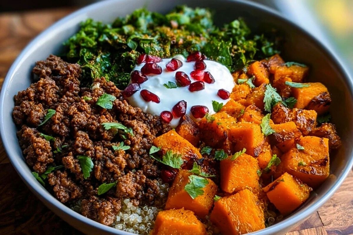 Ground Beef Sweet Potato Power Bowl