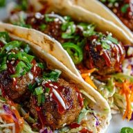 Korean BBQ Meatball Tacos 1