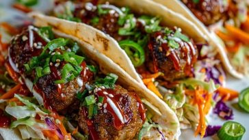 Korean BBQ Meatball Tacos 1