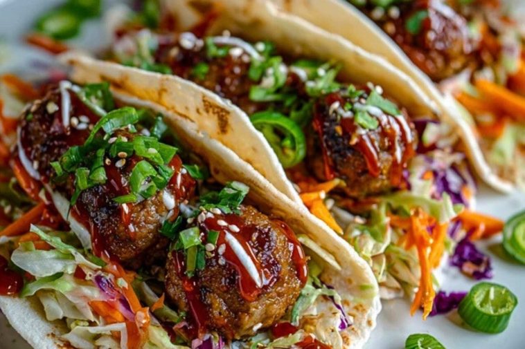 Korean BBQ Meatball Tacos 1