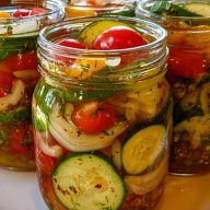 Marinated Cucumbers, Onions, and Tomatoes