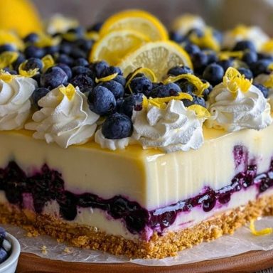 No-Bake Lemon dazzling Blueberry cream Cake