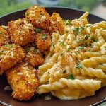 Parmesan Crusted Chicken Bites & Smoked Cajun Alfredo Gemelli