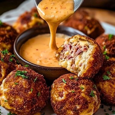 Reuben Balls with Spicy Thousand Island Dipping Sauce