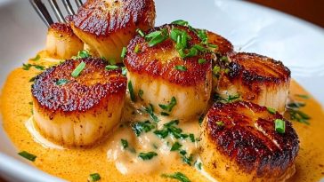 Seared Scallops with Spicy Cajun Cream Sauce