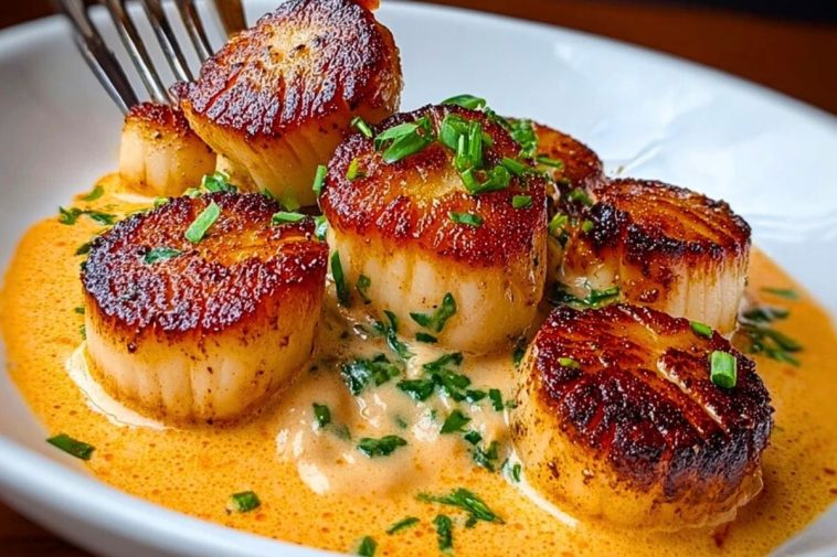 Seared Scallops with Spicy Cajun Cream Sauce