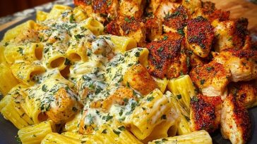 Spicy Cajun Chicken Rigatoni with Velveeta Garlic Cream Sauce