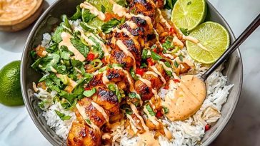 Sweet Chili Chicken Bowl with Coconut Lime Drizzle