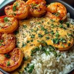 Ultimate Creamy Garlic Butter Shrimp Bowl Recipe with Herb Rice 1