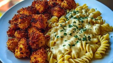 Ultimate Parmesan Crusted Chicken Bites Recipe with Smoked Cajun Alfredo Gemelli 1