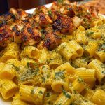 Cheesy Rigatoni with Garlic Parmesan Chicken