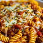 Cheesy Velveeta Rotini with Italian Beef Marinara