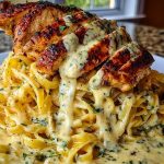 Creamy Cajun Chicken Fettuccine with Garlic Mozzarella Cheese Sauce