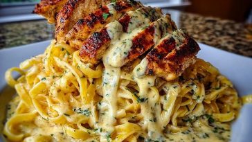 Creamy Cajun Chicken Fettuccine with Garlic Mozzarella Cheese Sauce