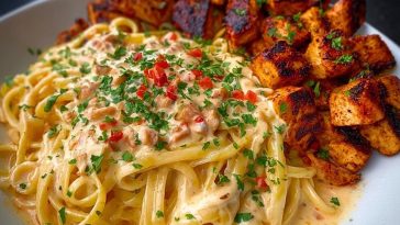 Creamy Cajun Chicken Linguine with Spicy Garlic Cheese Sauce