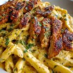 Creamy Cajun Chicken Penne Pasta with Garlic Mozzarella Sauce