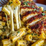 Creamy Cajun Chicken Rigatoni with Garlic Mozzarella Sauce