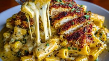 Creamy Cajun Chicken Rigatoni with Garlic Mozzarella Sauce
