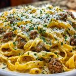 Creamy Parmesan Beef Fettuccine with Garlic Butter Sauce