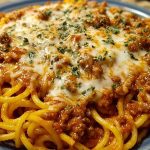 Creamy Velveeta Spaghetti with Italian Beef Marinara
