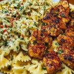 Lemon Garlic Chicken with Creamy Bowtie Pasta
