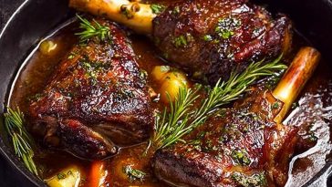 Slow-Cooked Lamb Shanks with Herb Gravy